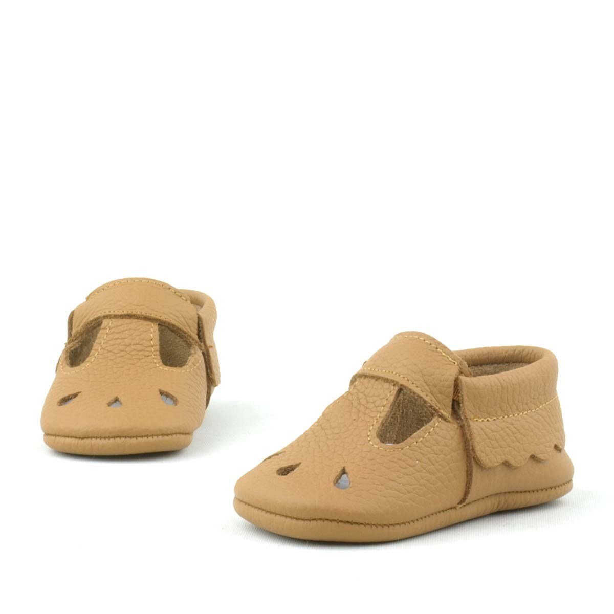 Bubbles Hakiki Deri Kahverengi Lastikli Bebek Patik - 5