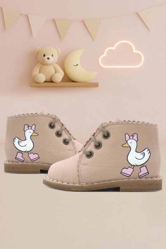 Rakerplus Tbons Special Design Handmade Genuine Leather Powder Pink Baby Girl Boots - Rakerplus