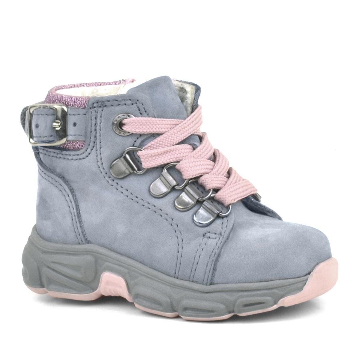 Rakerplus Genuine Leather Powder Pink Blue Zippered Baby Girl Boot Shoes - 1