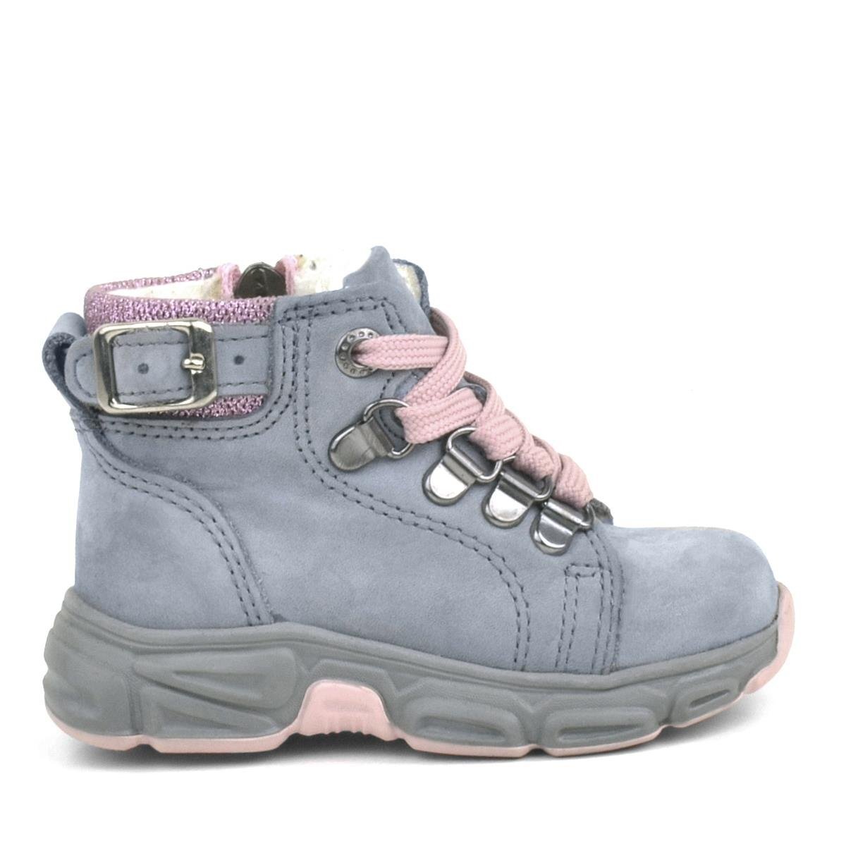Rakerplus Genuine Leather Powder Pink Blue Zippered Baby Girl Boot Shoes - 2