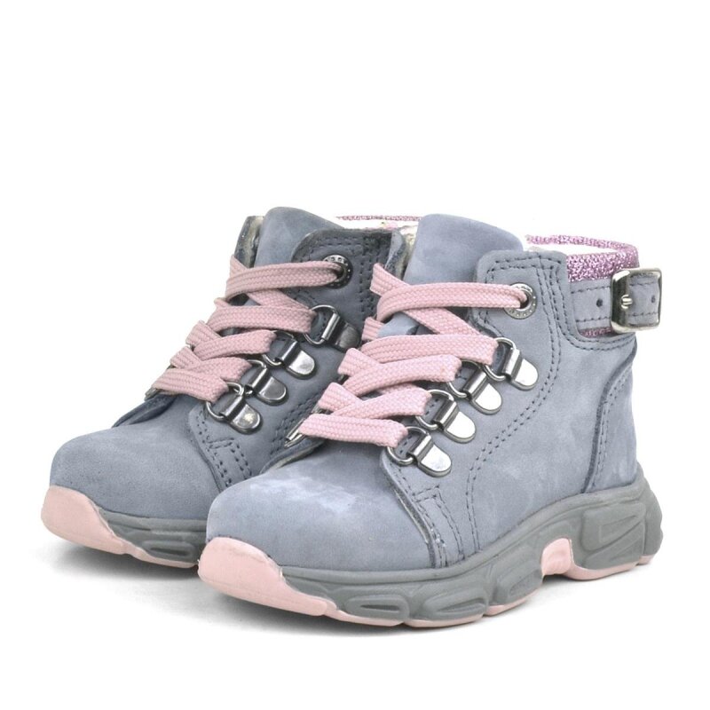 Rakerplus Genuine Leather Powder Pink Blue Zippered Baby Girl Boot Shoes - 3