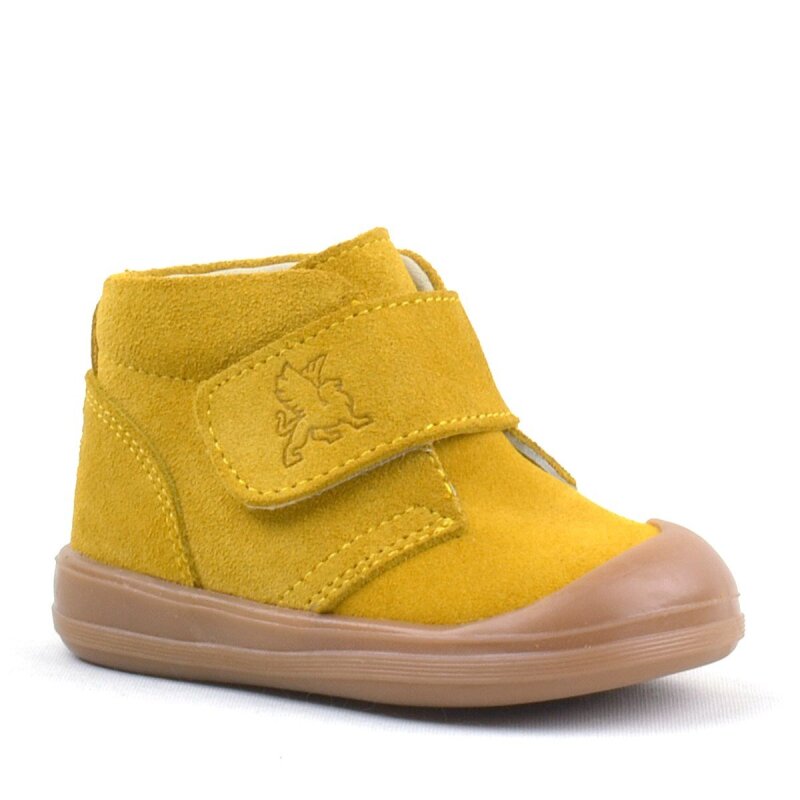 Rakerplus Yoohoo Genuine Leather Yellow Velcro Unisex Baby Boots - Rakerplus