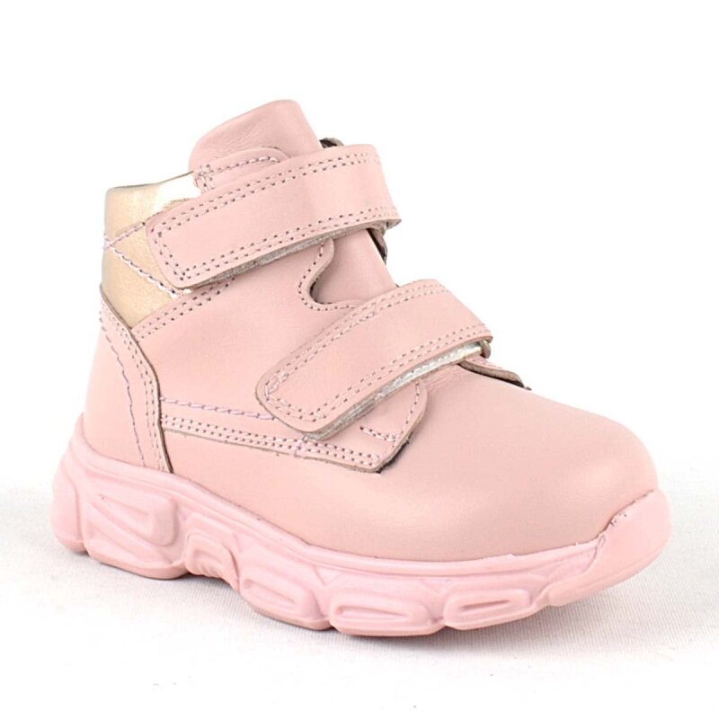 Rakerplus Genuine Leather Pink Velcro Baby Girl Boots - Rakerplus