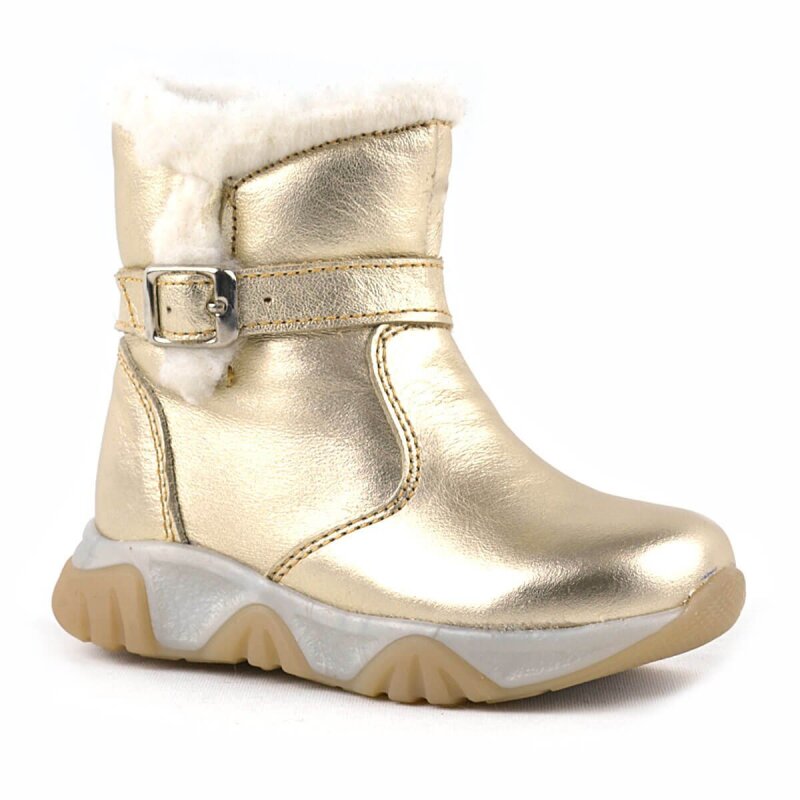 Rakerplus Leather Shiny Gold Colored Baby and Children's Boots - Rakerplus