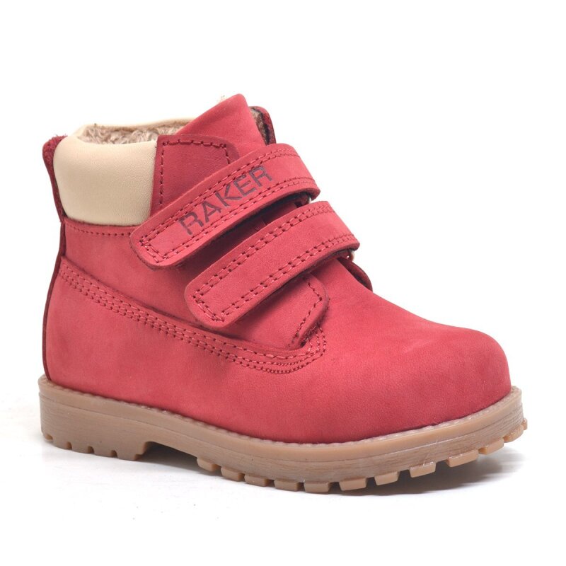 Rakerplus Neson Genuine Leather Red Velcro Kids' Boots - Rakerplus