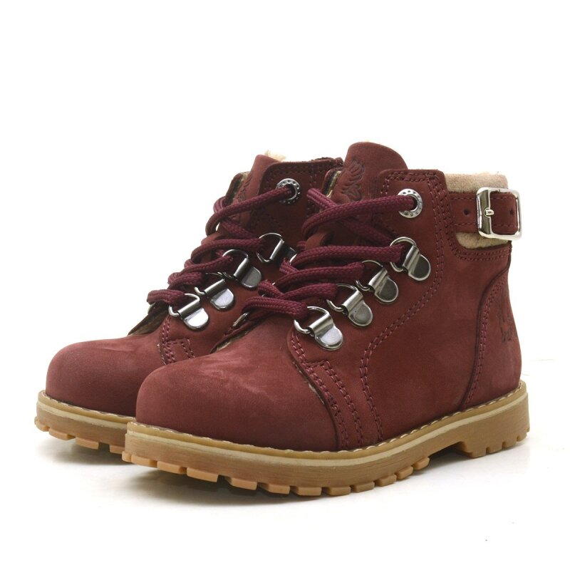 Rakerplus Griffon Genuine Leather Burgundy Zippered Kids' Boots - 4