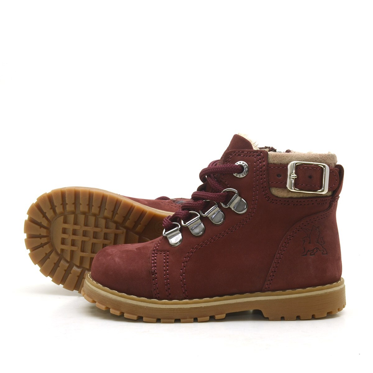 Rakerplus Griffon Genuine Leather Burgundy Zippered Kids' Boots - 5