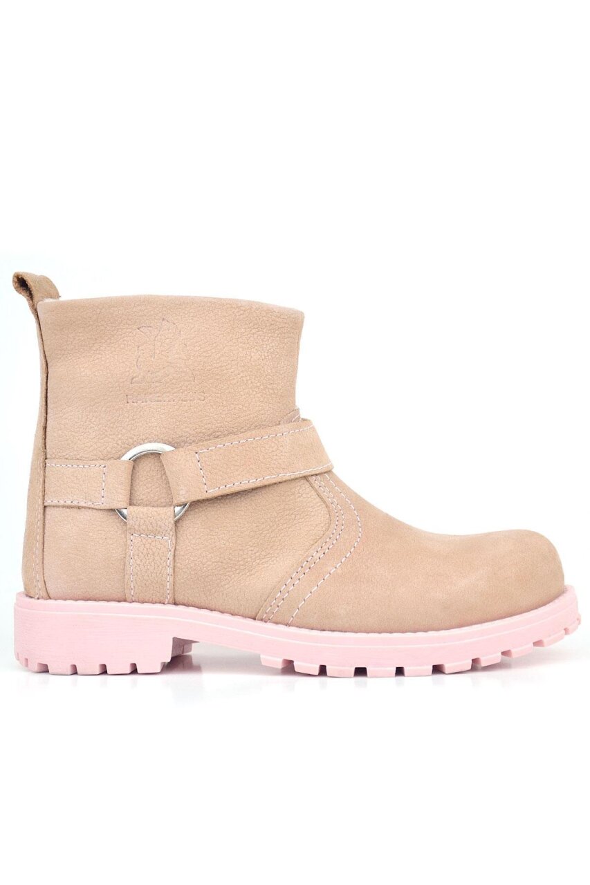 Rakerplus Chiron Genuine Leather Pink Zippered Baby Girl Boots - 2