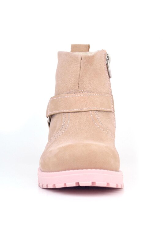 Rakerplus Chiron Genuine Leather Pink Zippered Baby Girl Boots - 3