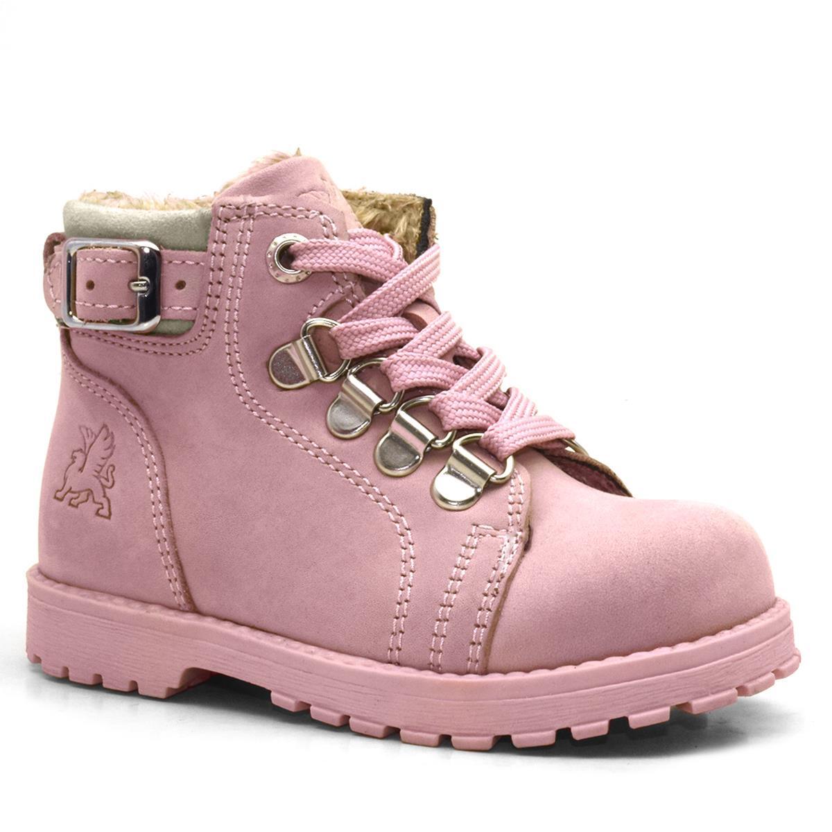 Rakerplus Griffon Genuine Leather Pink Zippered Winter Baby Girl Boots - 1