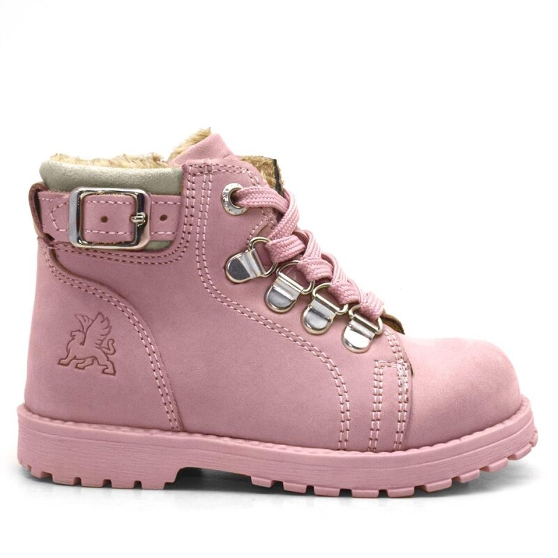 Rakerplus Griffon Genuine Leather Pink Zippered Winter Baby Girl Boots - 2