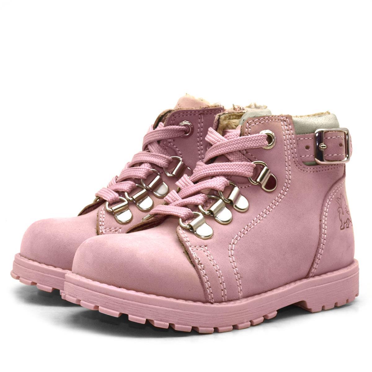 Rakerplus Griffon Genuine Leather Pink Zippered Winter Baby Girl Boots - 4