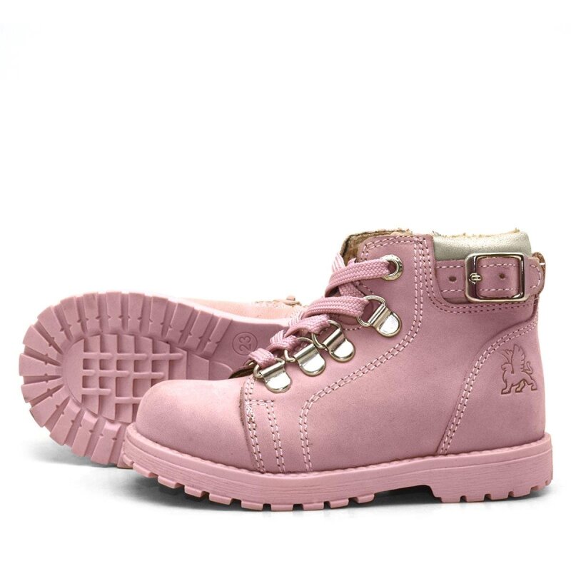Rakerplus Griffon Genuine Leather Pink Zippered Winter Baby Girl Boots - 5
