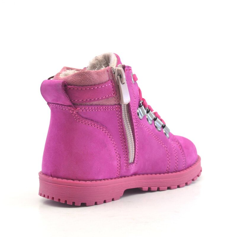 Rakerplus Griffon Genuine Leather Pink Zippered Winter Baby Girl Boots - 3