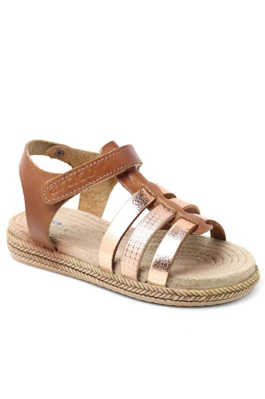 Artico Bellini Vaketa Genuine Leather Tan Baby Girl/Child Sandals - Artico