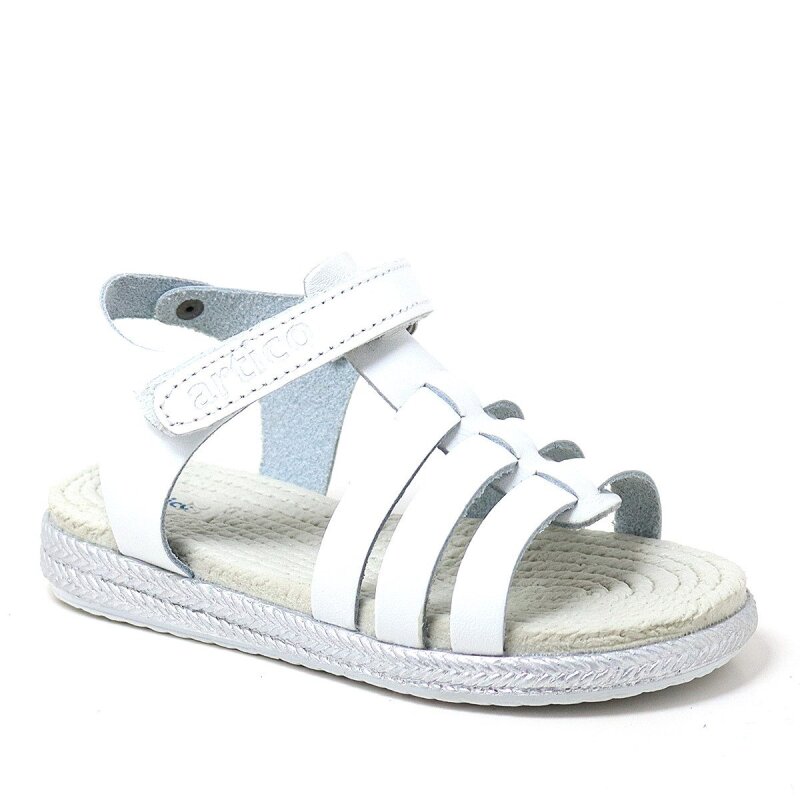 Artico Bellini White Genuine Leather Vachetta Girls' Sandals - Artico