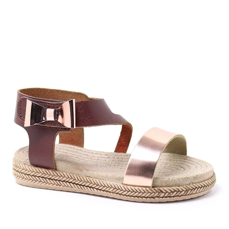 Artico Elenis Genuine Leather Brown Copper Baby Girl Sandals - Artico