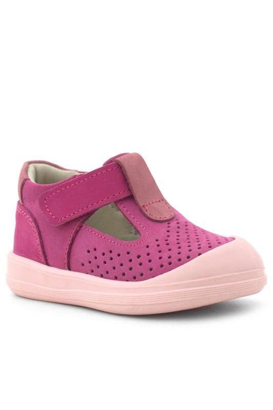 Rakerplus Shaun Genuine Leather Fuchsia Pink Velcro Anatomical Baby Sandals - Rakerplus