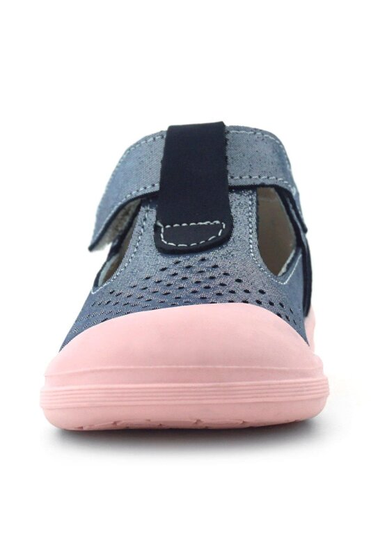 Rakerplus Shaun Genuine Leather Navy Blue Glittery Velcro Anatomical Baby Sandals - Rakerplus