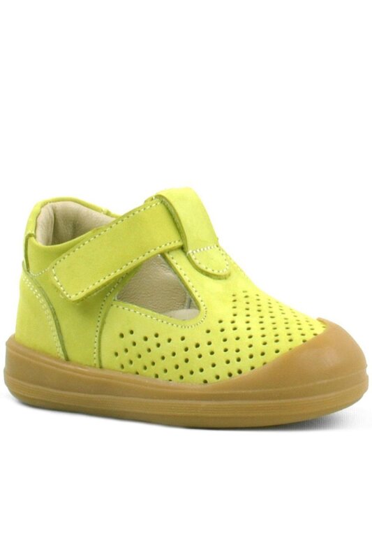 Rakerplus Shaun Genuine Leather Pistachio Green Velcro Anatomical Baby Sandals - Rakerplus