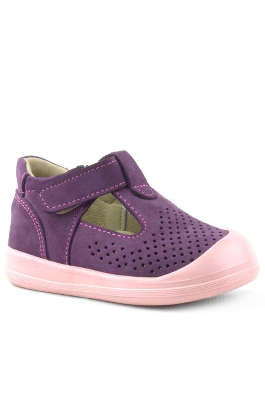 Rakerplus Shaun Genuine Leather Purple Velcro Anatomical Baby Sandals - Rakerplus