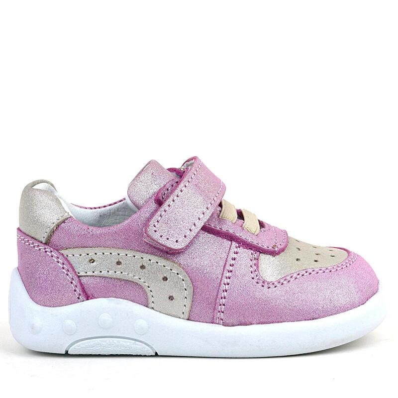Rakerplus Genuine Leather Anatomical Pink Glittery Baby Sneakers - Rakerplus