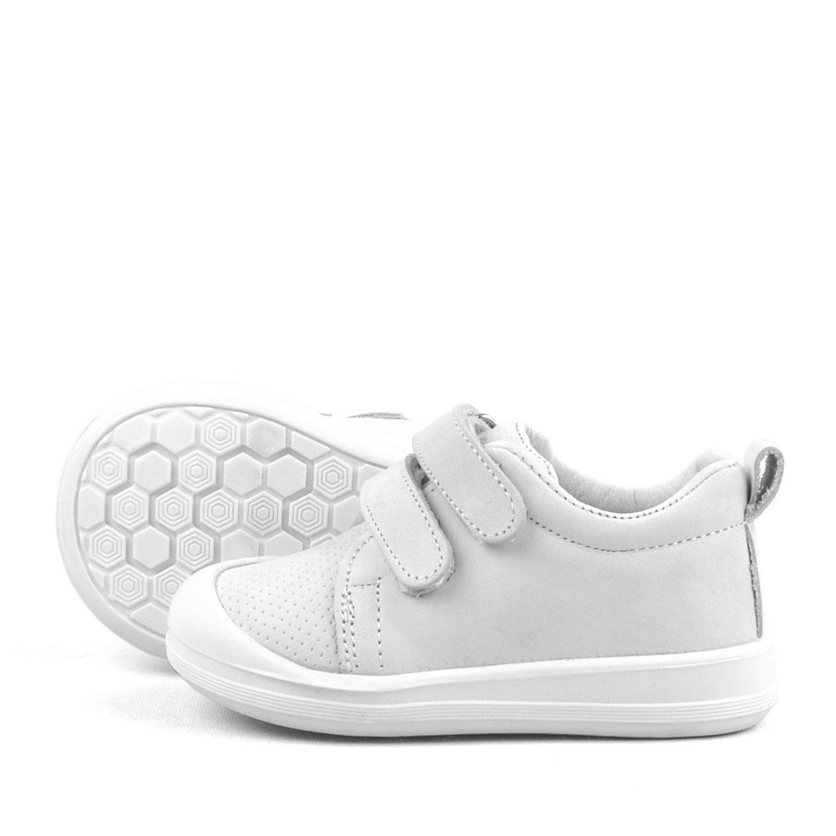 Rakerplus Sonic Genuine Leather White Velcro Anatomical Baby Sports Shoe Sneaker - 6