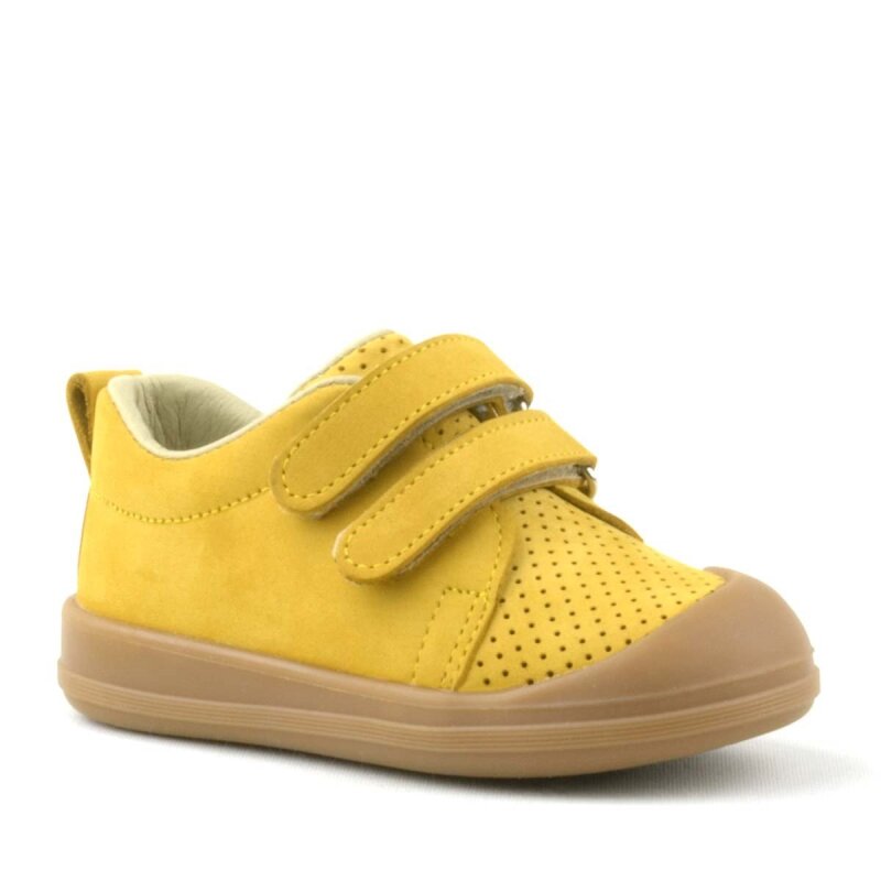 Rakerplus Sonic Genuine Leather Yellow Velcro Anatomical Baby Sports Shoe Sneaker - Rakerplus