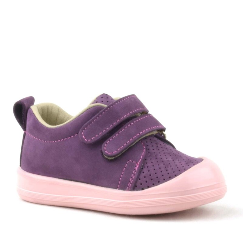 Rakerplus Sonic Genuine Leather Purple Velcro Anatomical Baby Sports Shoe Sneaker - Rakerplus