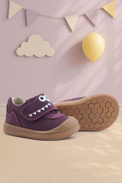 Rakerplus Dino Genuine Leather Purple Brown High-Top Baby Shoes - Rakerplus