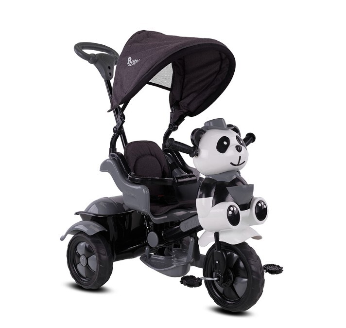Babyhope 127A Little Panda 3 Tekerli Kontrollü Bisiklet (Pedli) Gri - 1