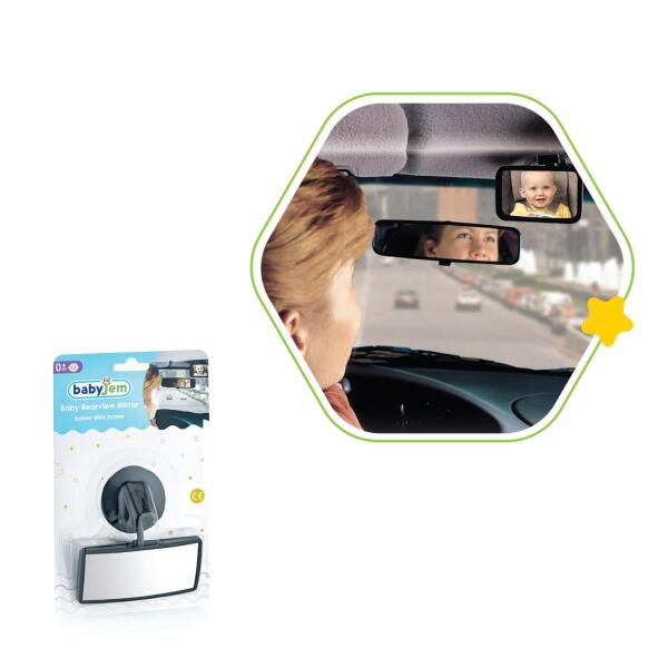 مرآة الرؤية الخلفية للأطفال من بيبي جيم 387 باللون الأسود - 2