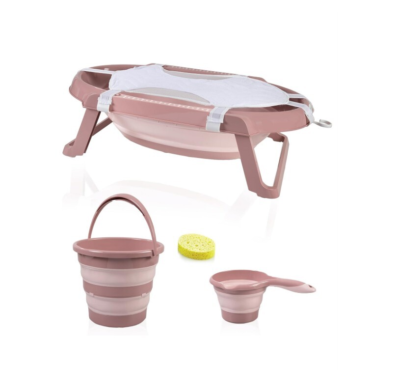 BabyJem Katlanır Banyo 5'Li Küvet Seti 596 Somon - 1