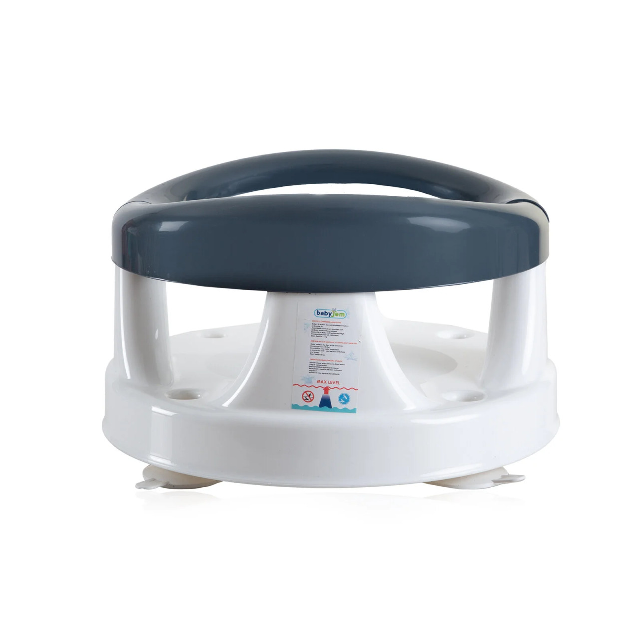 كرسي استحمام وكرسي مرتفع قابل للطي جانبيًا من BabyJem - لون أنثراسيت - 2