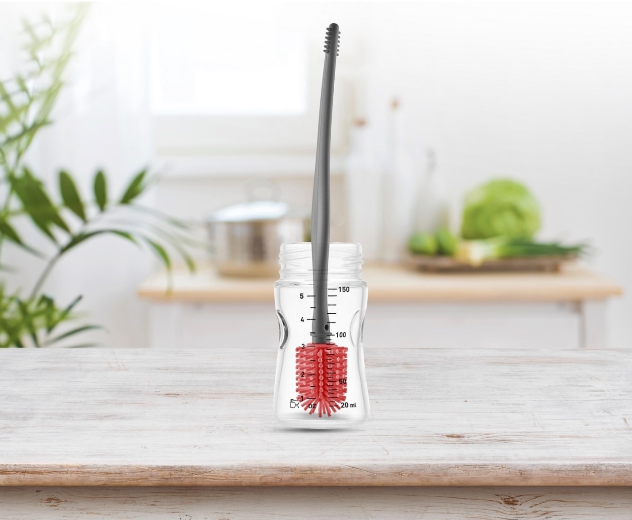 فرشاة تنظيف اللهاية والزجاجة من بيبي جيم 723 وردي - 5