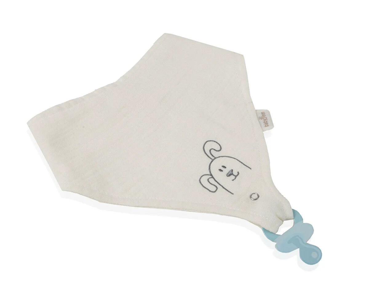 مريلة بيبي جيم موسلين مع حزام اللهاية 837 بيج فاتح - 3