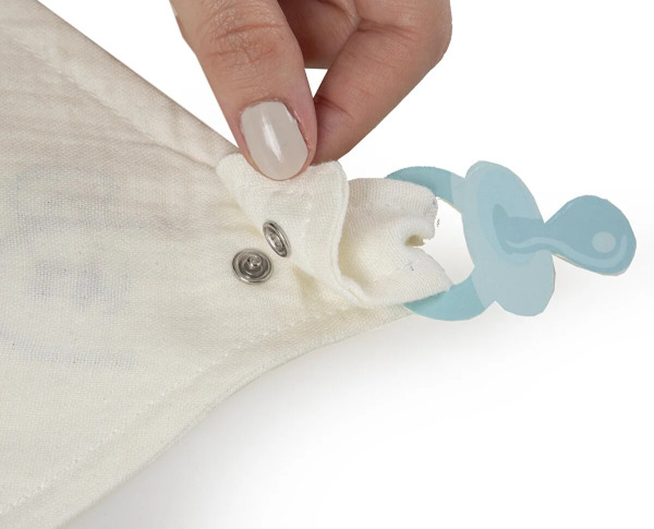 مريلة بيبي جيم موسلين مع حزام اللهاية 837 بيج فاتح - 5