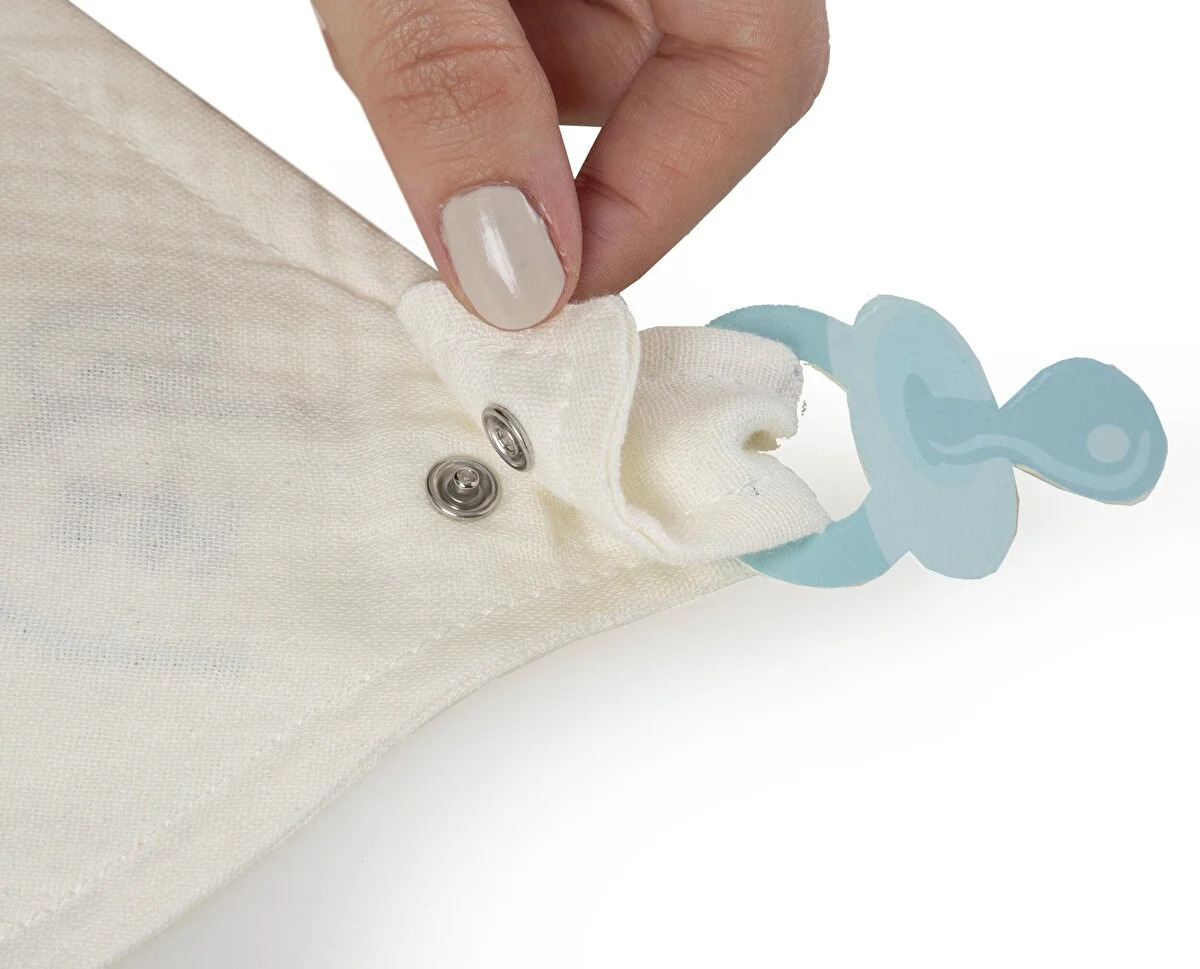 مريلة بيبي جيم موسلين مع حزام اللهاية 837 بيج فاتح - 5