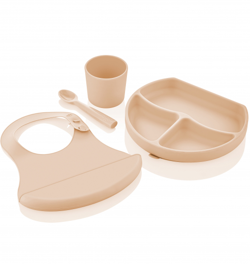 طقم تغذية بيبي جيم السيليكون 728 بيج فاتح - BabyJem