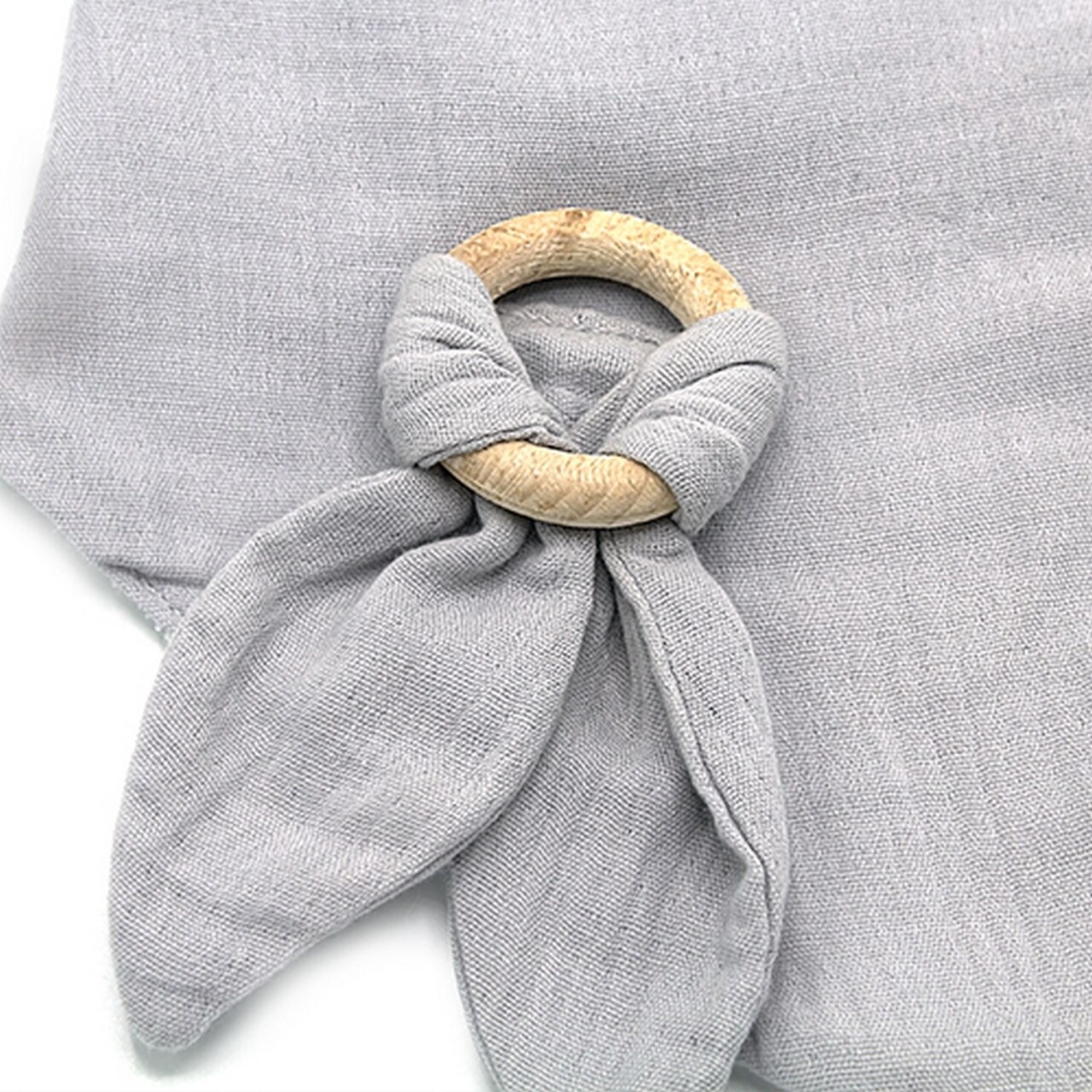 مريلة BabyJem الخشبية من قماش الكريب والموسلين 736 باللون الرمادي - 2