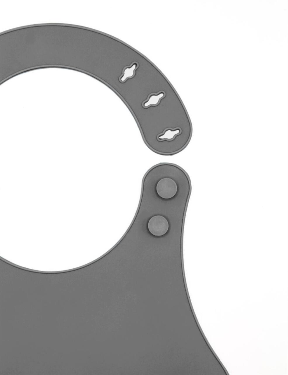 مريلة بيبي جيم ميني سيليكون 718 رمادية - 2