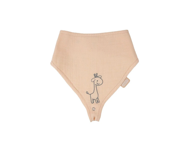 مريلة بيبي جيم موسلين مع حزام اللهاية 837 سلمون - 2