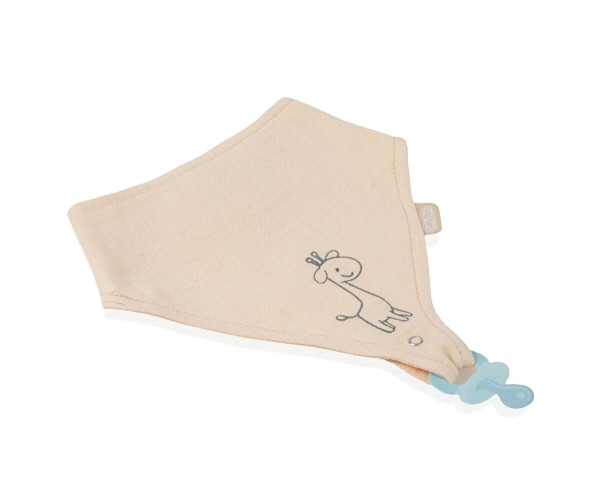 مريلة بيبي جيم موسلين مع حزام اللهاية 837 سلمون - 3