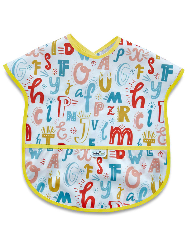 BabyJem Baskılı BLW Kolsuz Önlük 788 Harf Desen - 1