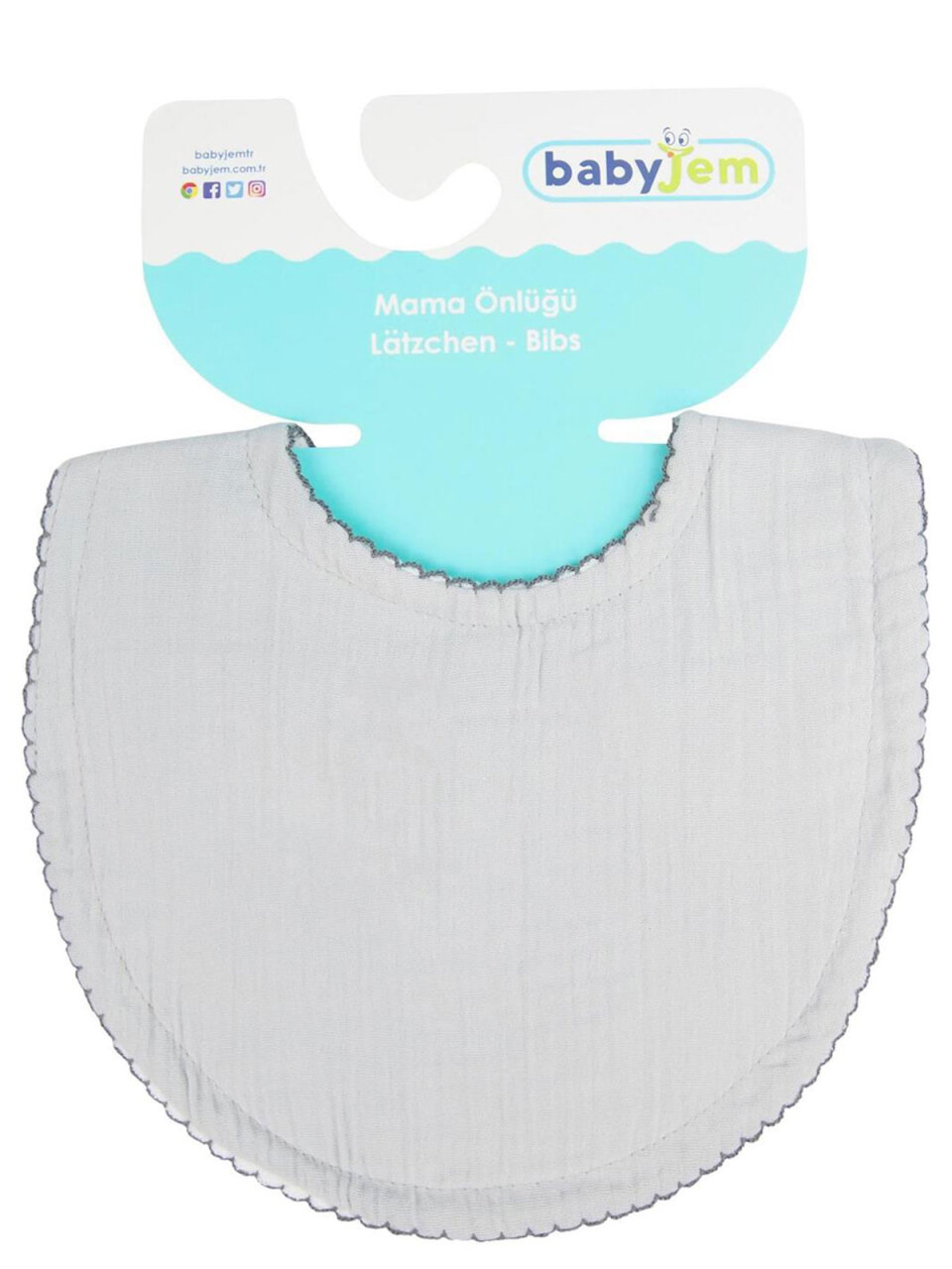 BabyJem Bürümcük Müslin Önlük 811 Gri - 1