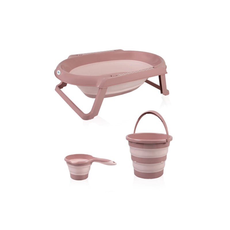 BabyJem Katlanır Banyo 3'Lü Küvet Seti 765 Somon - 1