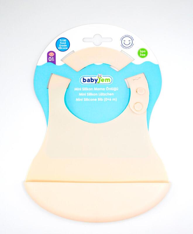 BabyJem Mini Silikon Önlük 718 Ekru - 7