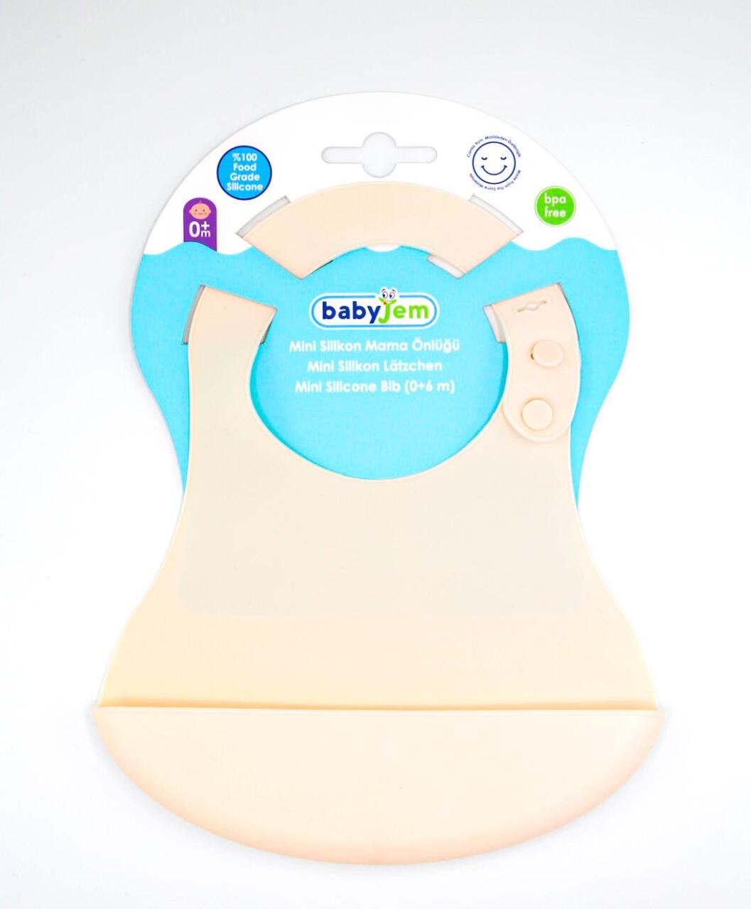 BabyJem Mini Silikon Önlük 718 Ekru - 7