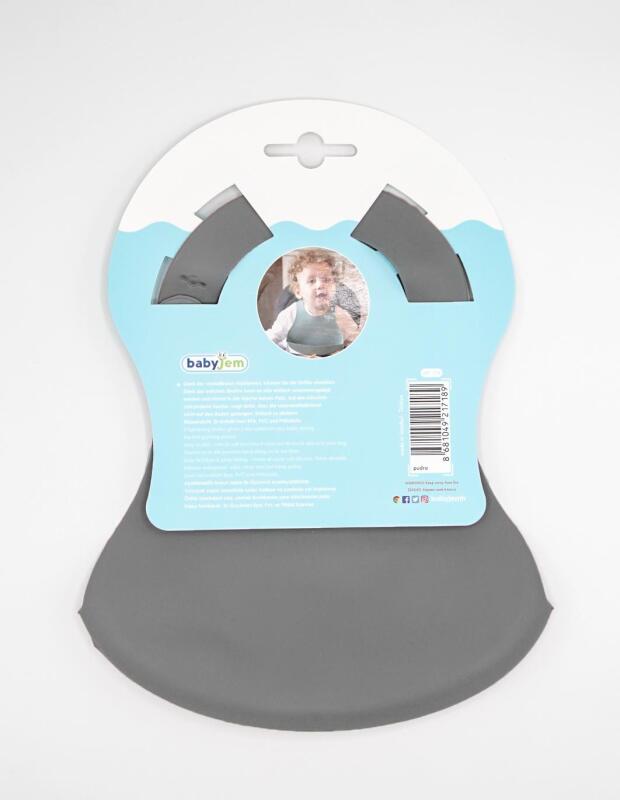 BabyJem Mini Silikon Önlük 718 Gri - 9