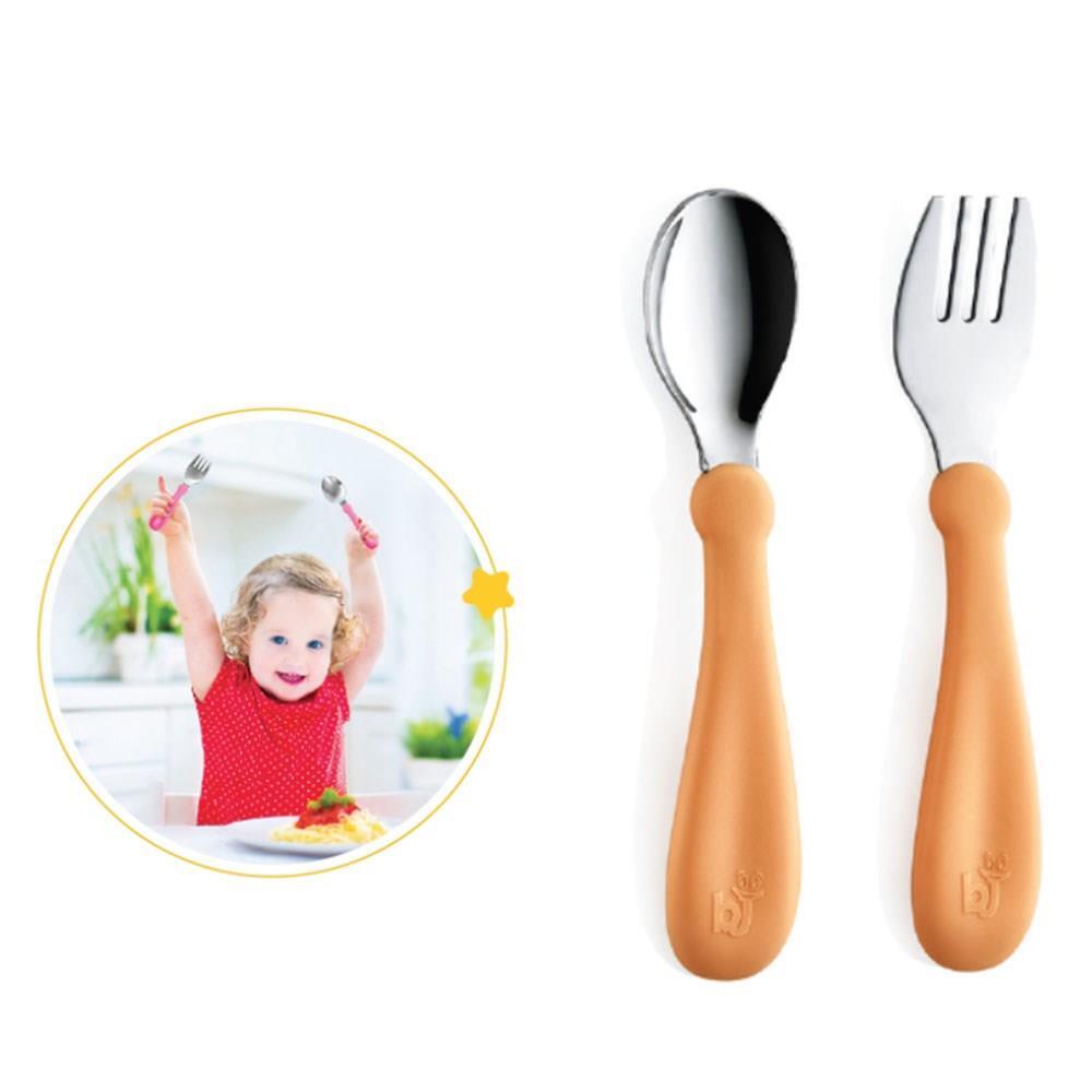 BabyJem Paslanmaz Çelik Çatal Kaşık Seti 522 Somon - 1